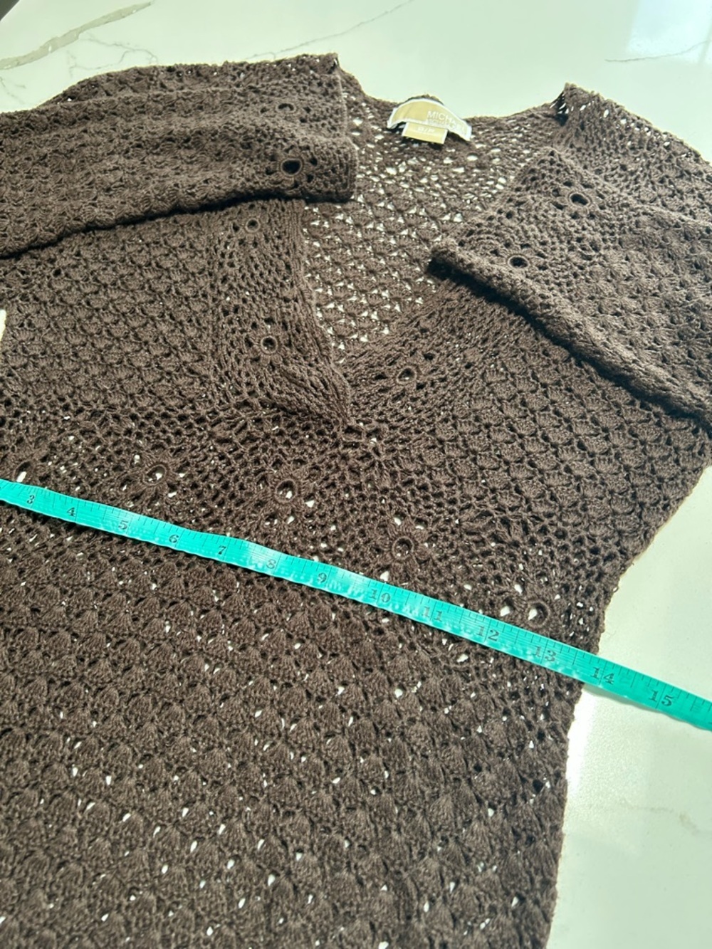 Michael Kors Crocheted Long Sleeve Dress Cover Up - Picture 9 of 10